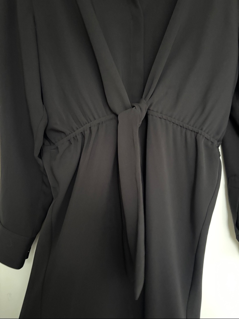 Babaton (Aritzia) Black Tie-Waist Long Dress - Picture 4 of 8